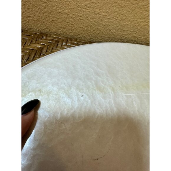 Vintage Mid-Century Morie Glaze KYES  Enameled  Tray White Round Handles 14" - Picture 6 of 7